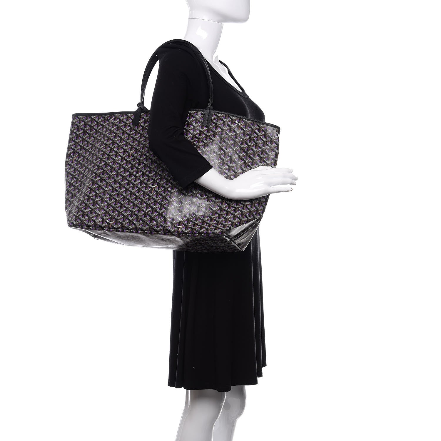 Goyard Goyardine Saint Louis Claire Voie GM Black Purple 2 of 8
