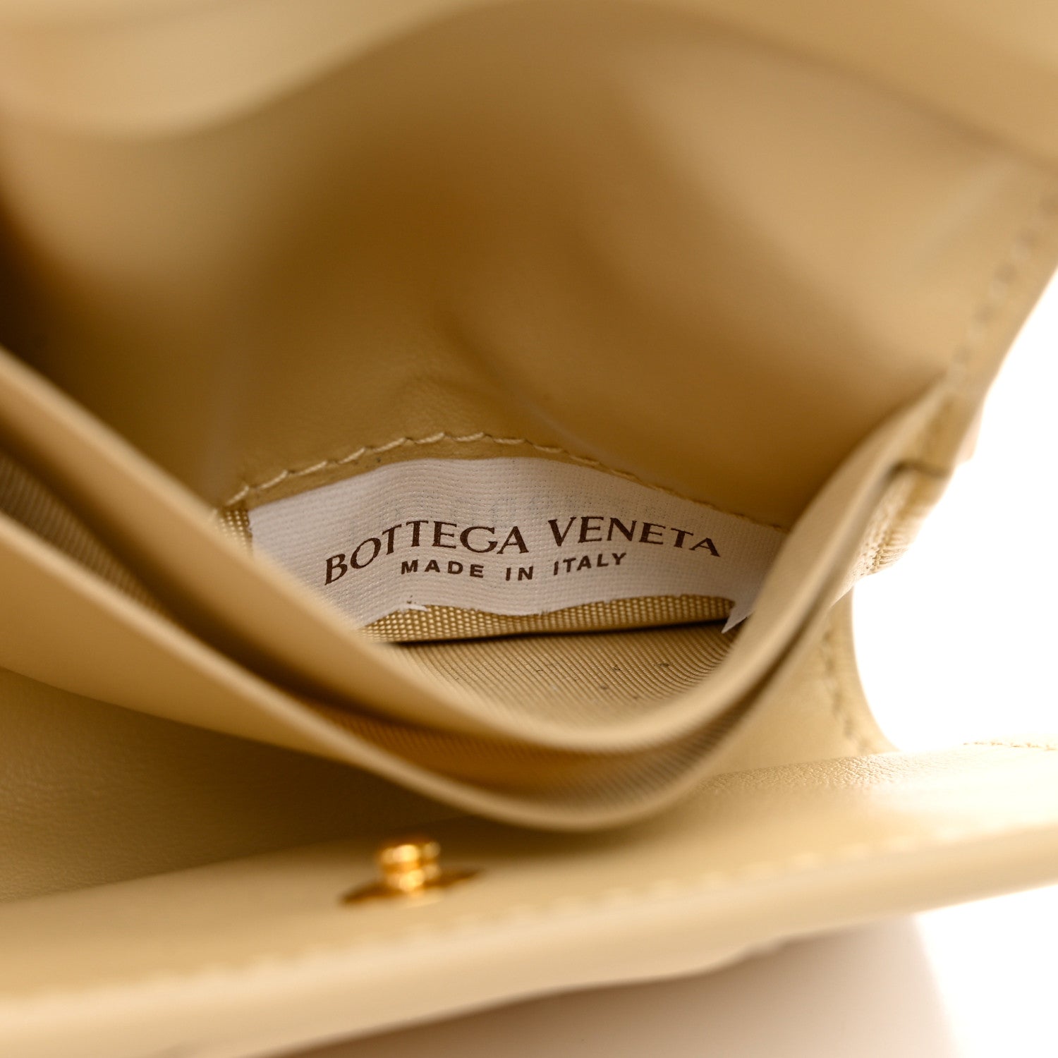 Bottega Veneta Nappa Calfskin Maxi Intrecciato Cassette Tri-Fold Wallet Porridge 7 of 9