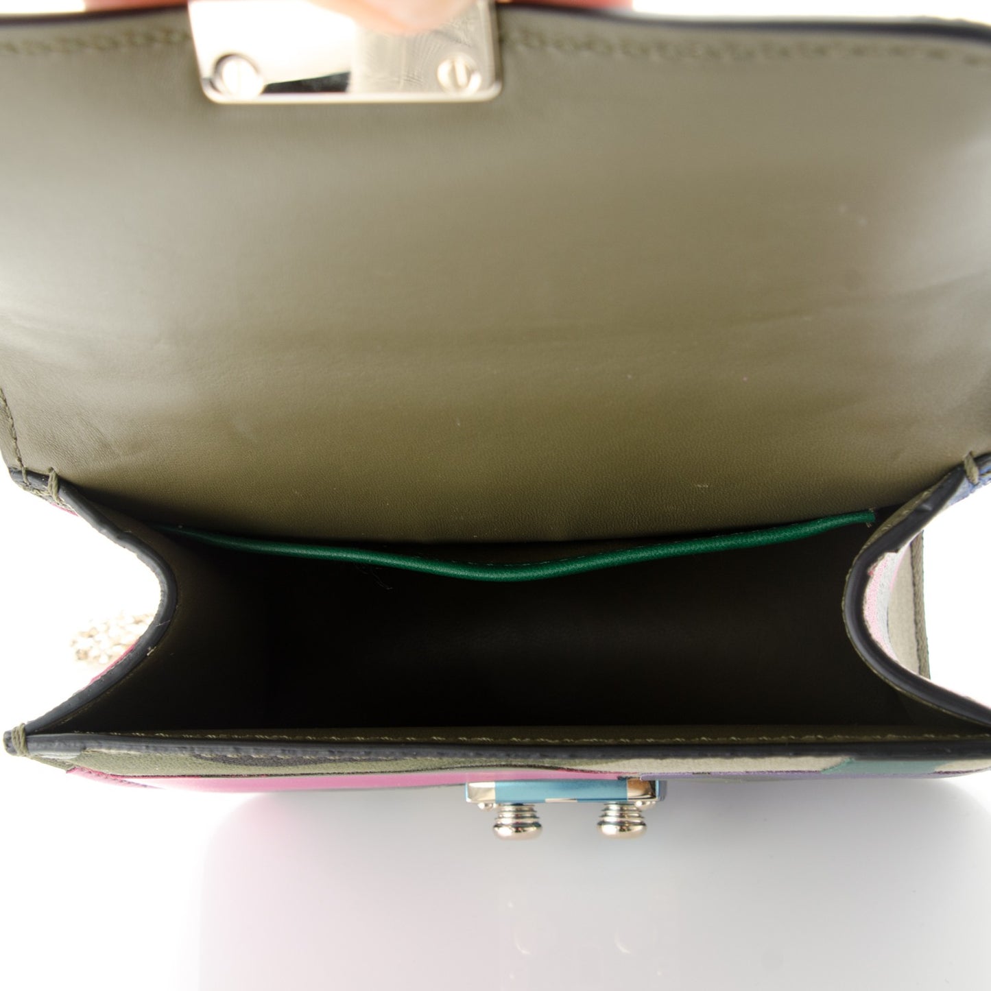 Nappa Canvas Camouflage Mini Glam Lock Rockstud Flap Multicolor