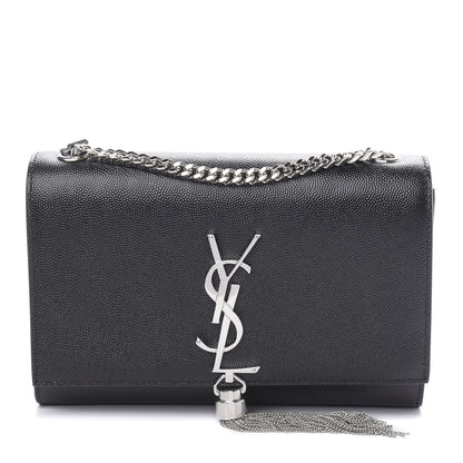 Saint Laurent Calfskin Small Classic Monogram Kate Tassel Satchel Black 1 of 9