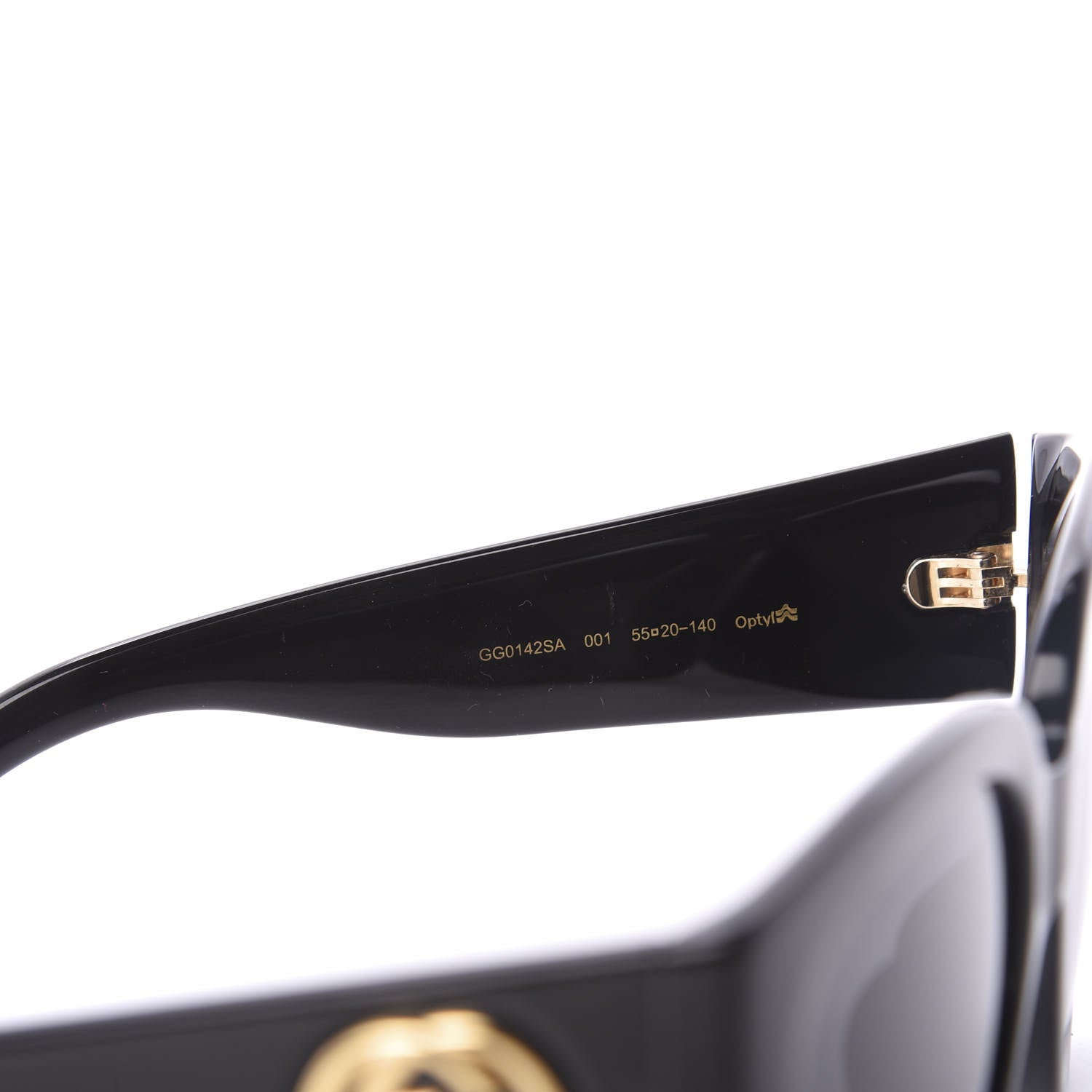 Gucci Acetate Square Frame Sunglasses GG0142SA Black 6 of 8