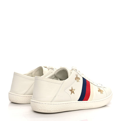 Gucci Calfskin Bee Star Embroidered Sylvie Web Ace Sneakers 39 White 4 of 14