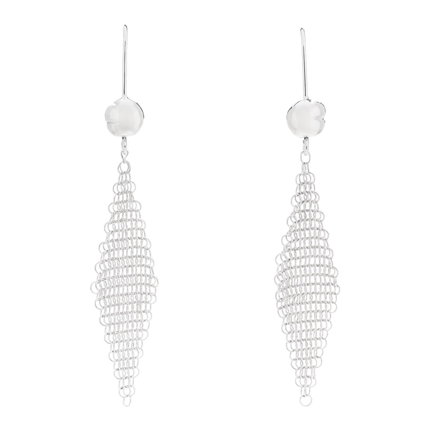 Sterling Silver Small Elsa Peretti Mesh Earrings