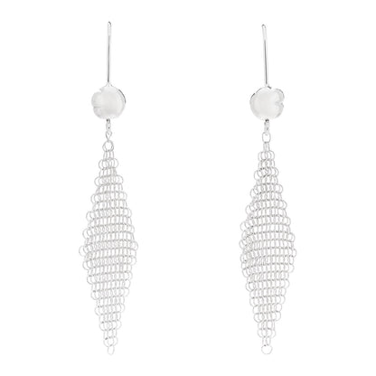 Tiffany Sterling Silver Small Elsa Peretti Mesh Earrings 1 of 4