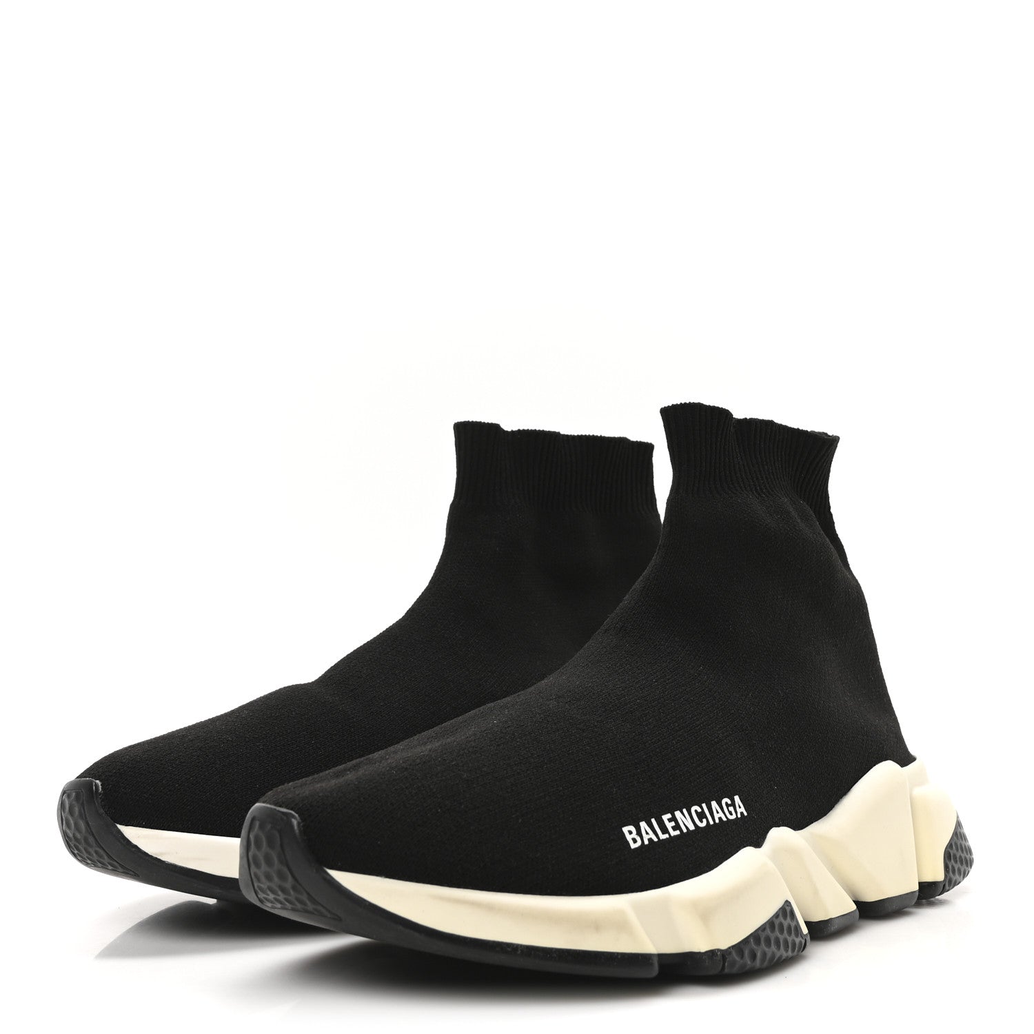 Balenciaga Neoprene Knit Womens Speed Sneakers 40 Black White 3 of 8