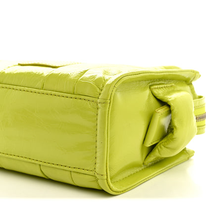 Marc Jacobs Shiny Crinkled Calfskin Mini The Tote Bag Acid Lime 10 of 10