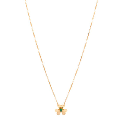Van Cleef & Arpels 18K Yellow Gold Emerald Mini Frivole Pendant Necklace 1 of 6