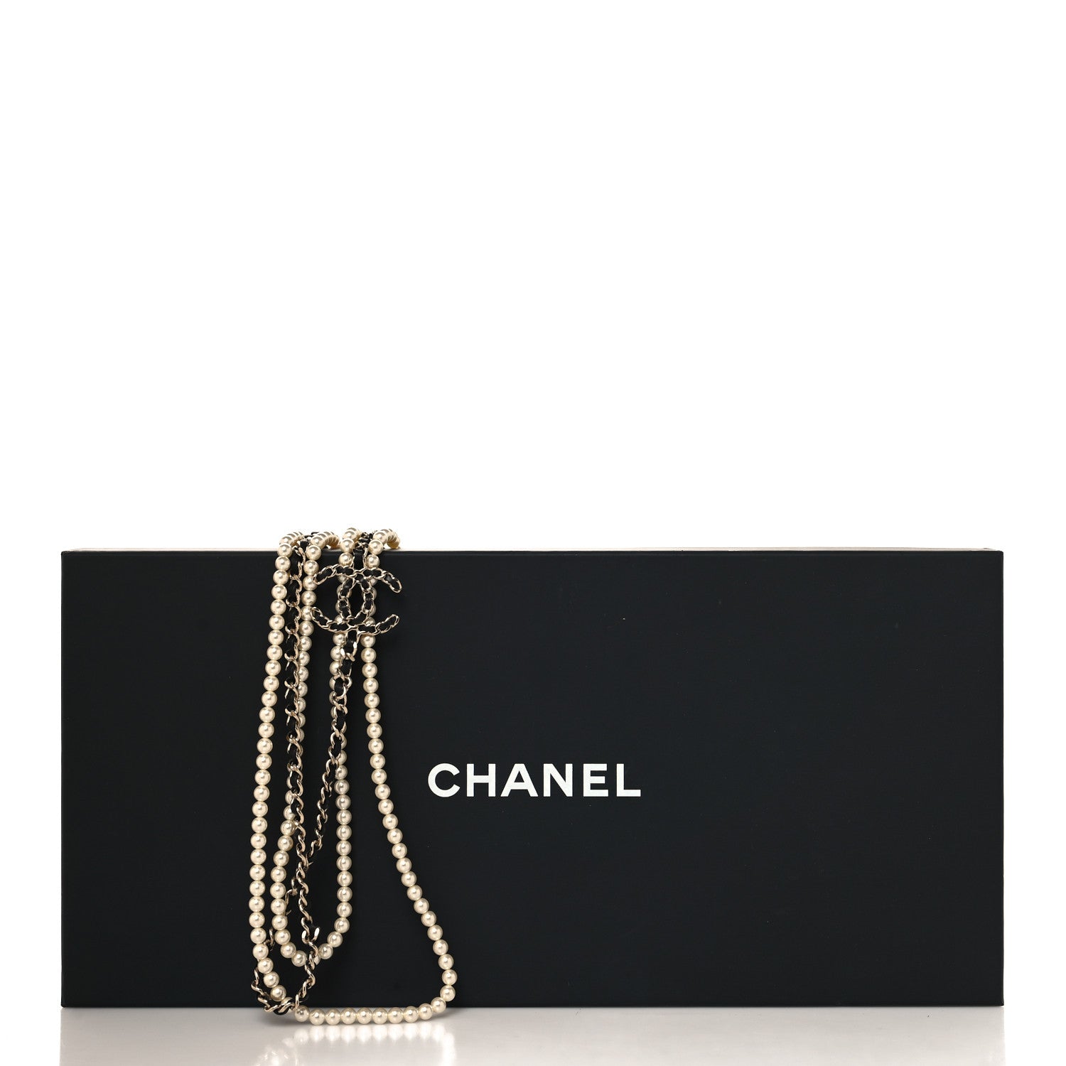 Chanel Pearl Lambskin CC Camellia Multi Strand Necklace Black Gold 5 of 5