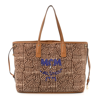 MCM Visetos Large Liz Reversible Shopper Tote Cognac 3 of 24