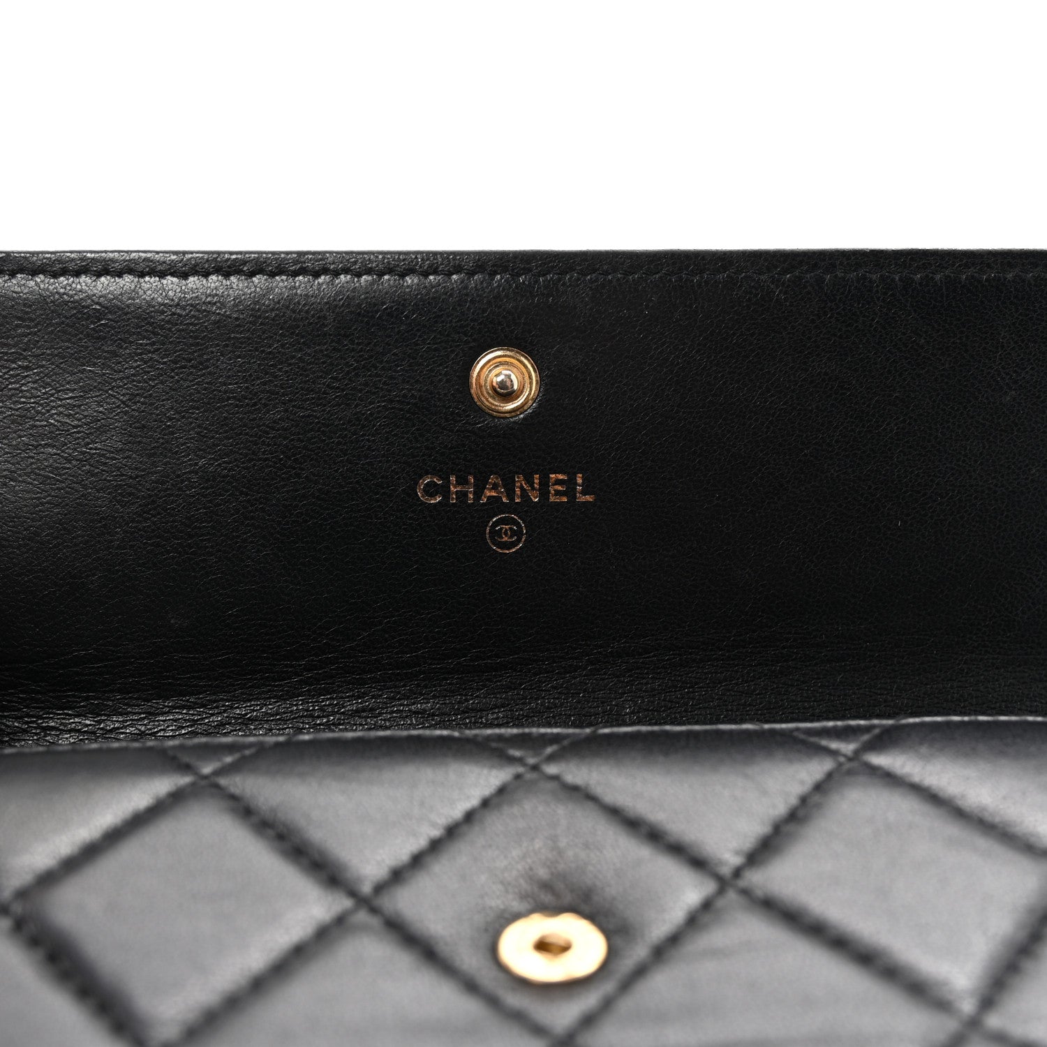Chanel Lambskin Quilted Large Gusset Flap Wallet Black 6 of 9