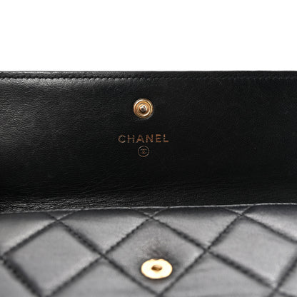 Chanel Lambskin Quilted Large Gusset Flap Wallet Black 6 of 9