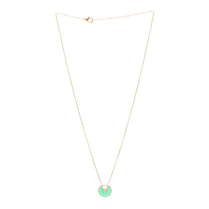 Cartier 18K Yellow Gold Diamond Chrysoprase XS Amulette de Cartier Pendant Necklace 3 of 4
