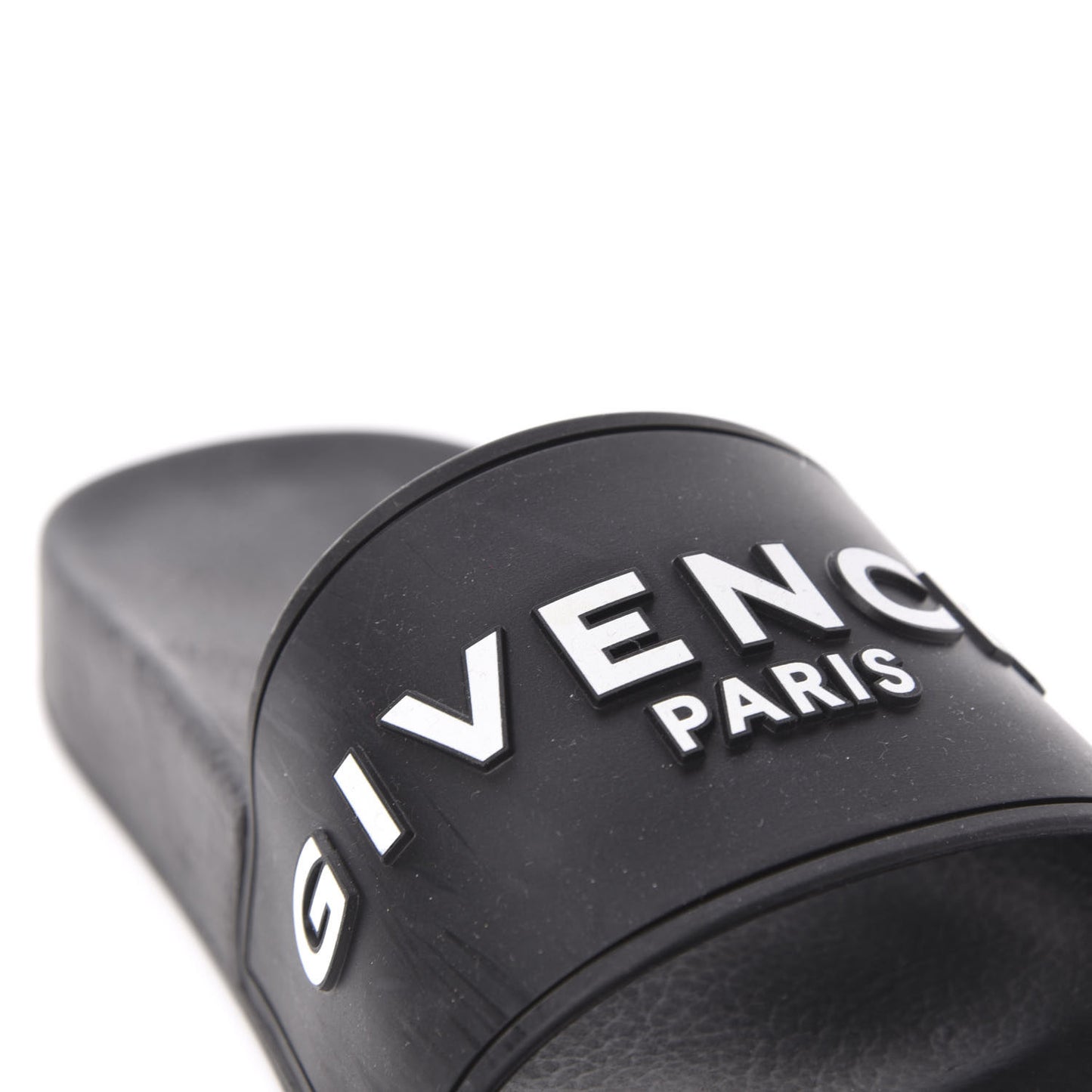 Rubber Logo Pool Slide Sandals 37 Black