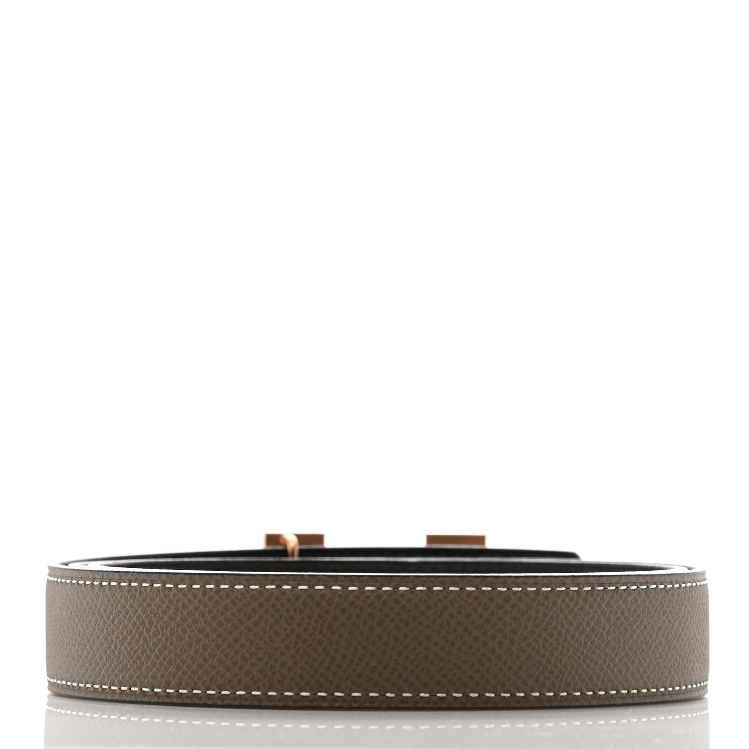 Hermes Swift Epsom 32mm Martelee Constance H Belt 85 Black Etoupe 2 of 8