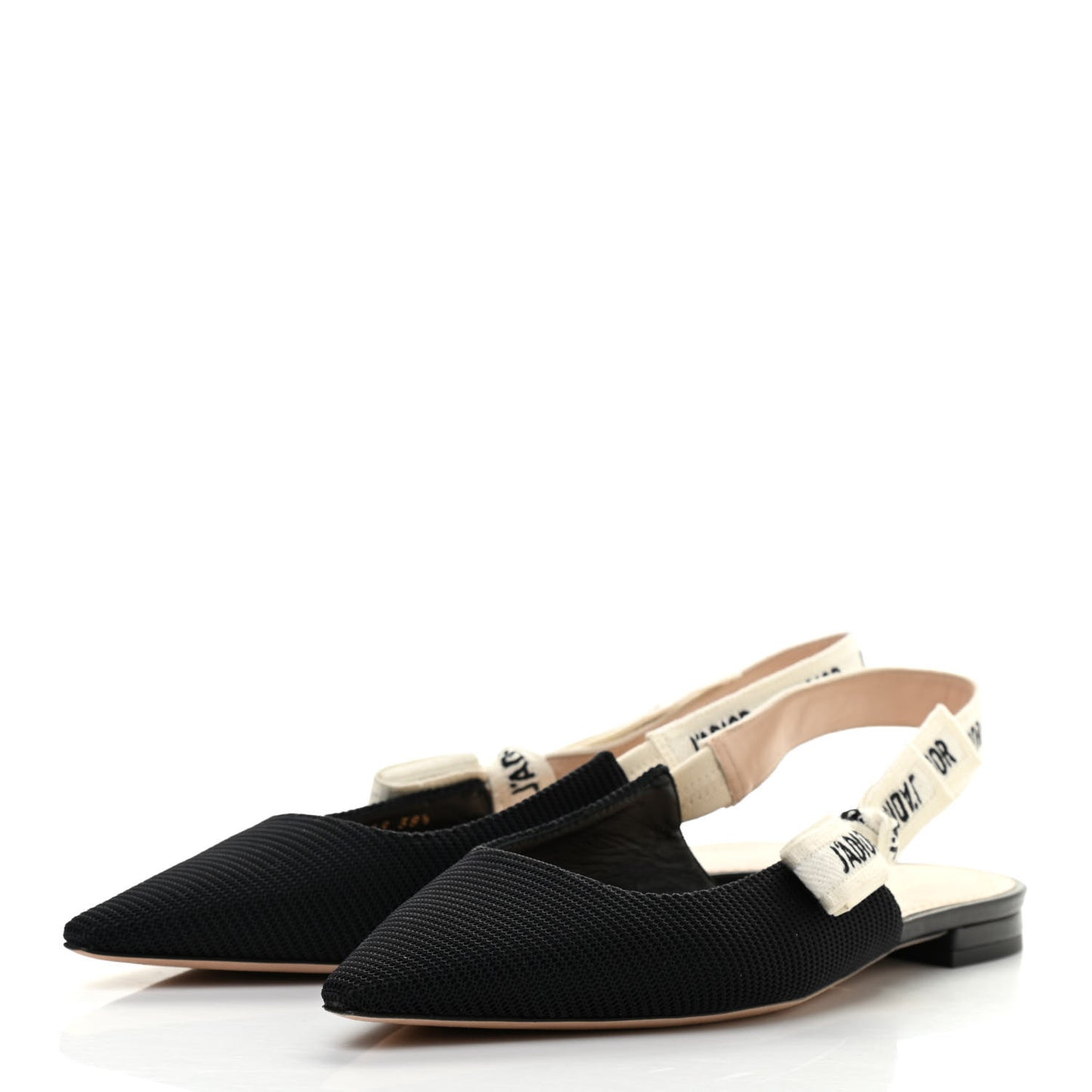 Technical Canvas Ribbon J'Adior Slingback Ballet Flats 38.5 Black