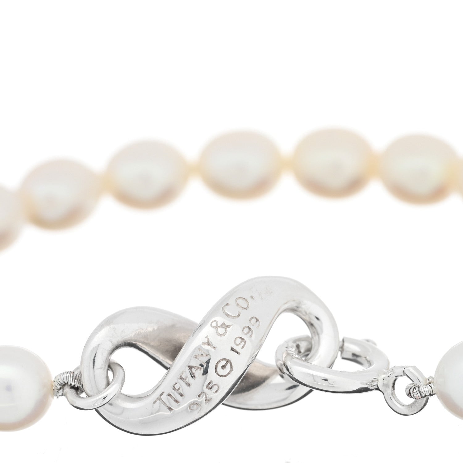 Tiffany Sterling Silver Pearl Figure 8 Bracelet 3 of 3