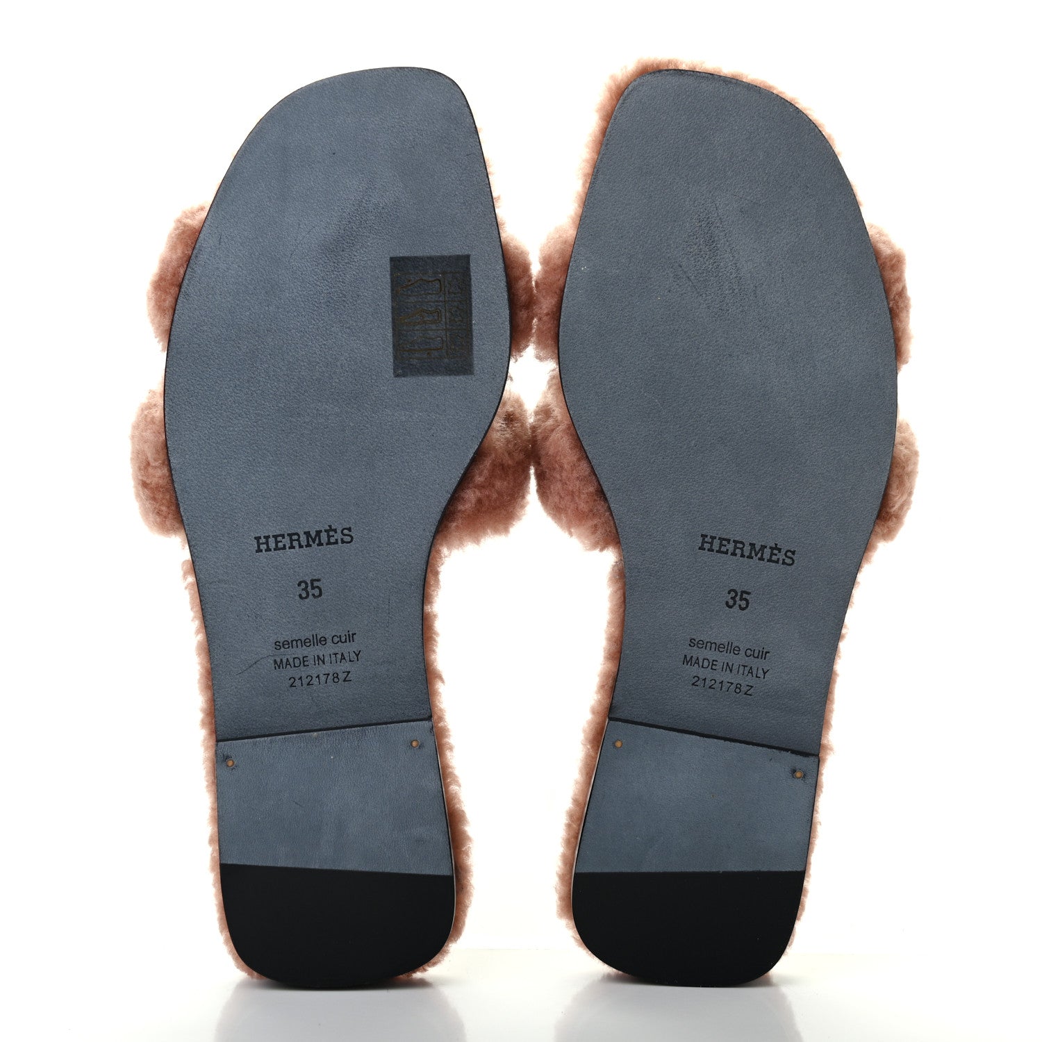 Hermes Woolskin Oran Sandals 35 Rose Aube 6 of 7
