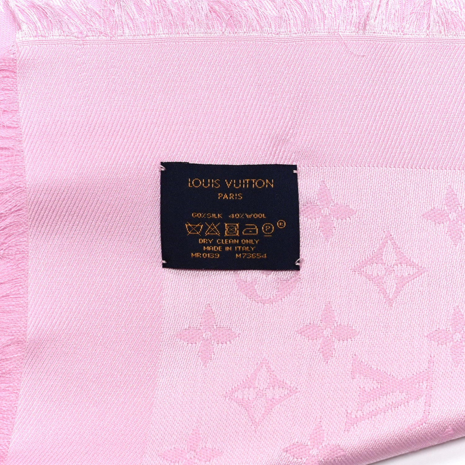 Louis Vuitton Silk Wool Monogram Shawl Velvet Rose 5 of 5