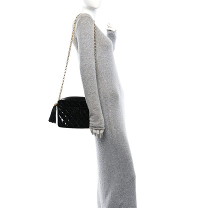 Chanel Patent Quilted Tassel Camera Case Black 3 of 10