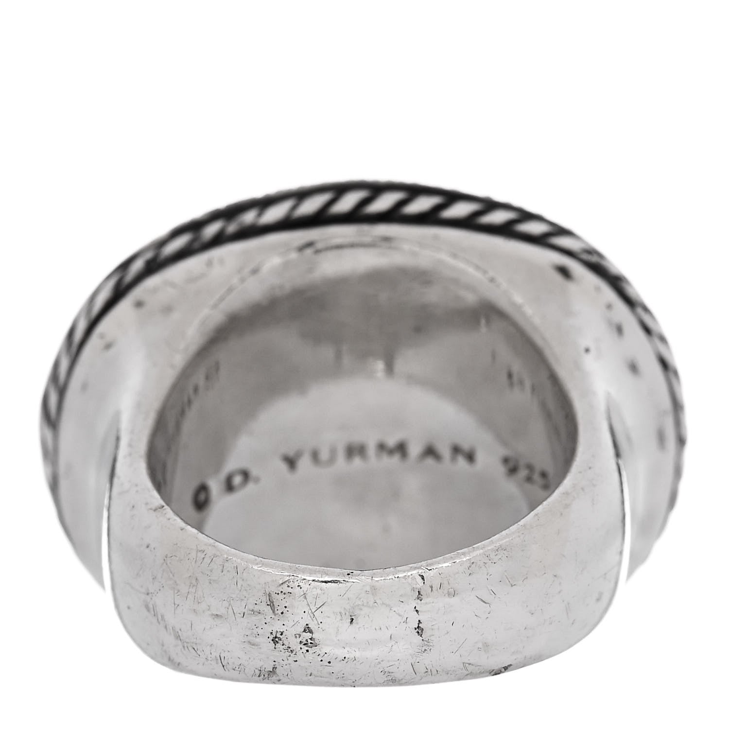 David Yurman Sterling Silver Diamond Midnight Melange Ring 54 7 4 of 5