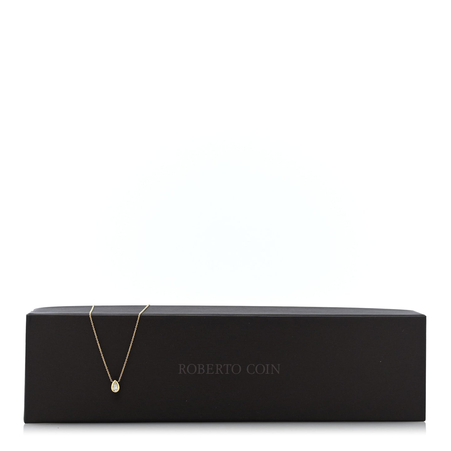 18K Yellow Gold Diamond .19ct Pear Cut Pendant Necklace