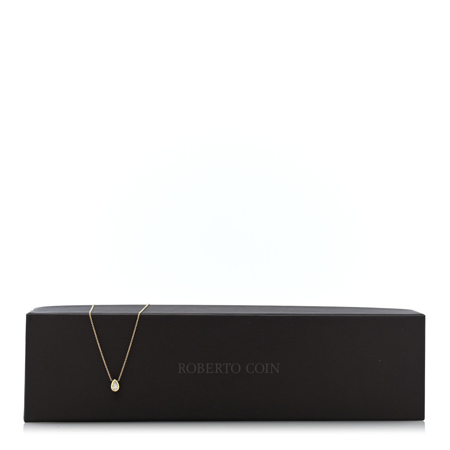 Roberto Coin 18K Yellow Gold Diamond .19ct Pear Cut Pendant Necklace 5 of 5