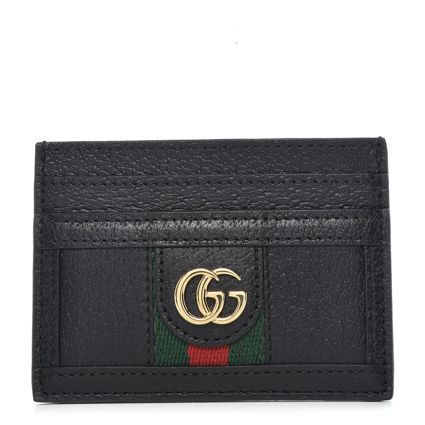 Calfskin Web GG Ophidia Card Holder Black