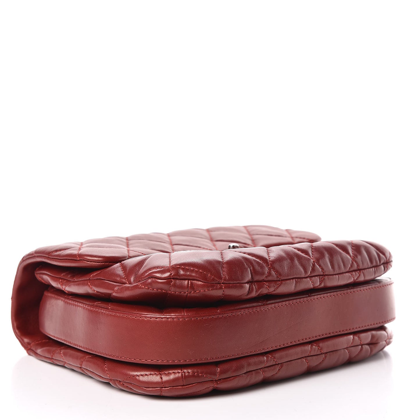 Lambskin Quilted Large 3 Flap Rouge Fonce