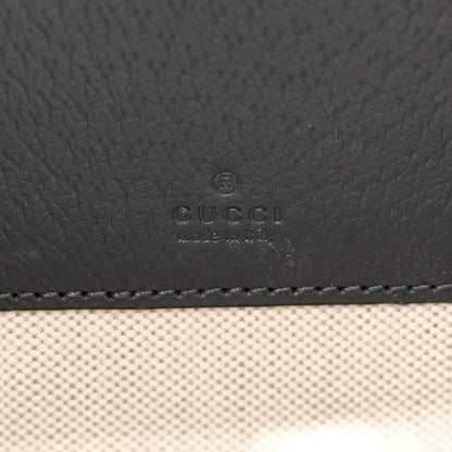 Gucci GG Supreme Monogram Textured Dollar Calfskin Small Ophidia Top Handle Shoulder Grey Black Graphite Grey 6 of 10