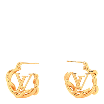 Louis Vuitton Garden Louise Hoop Earrings Gold 1 of 5