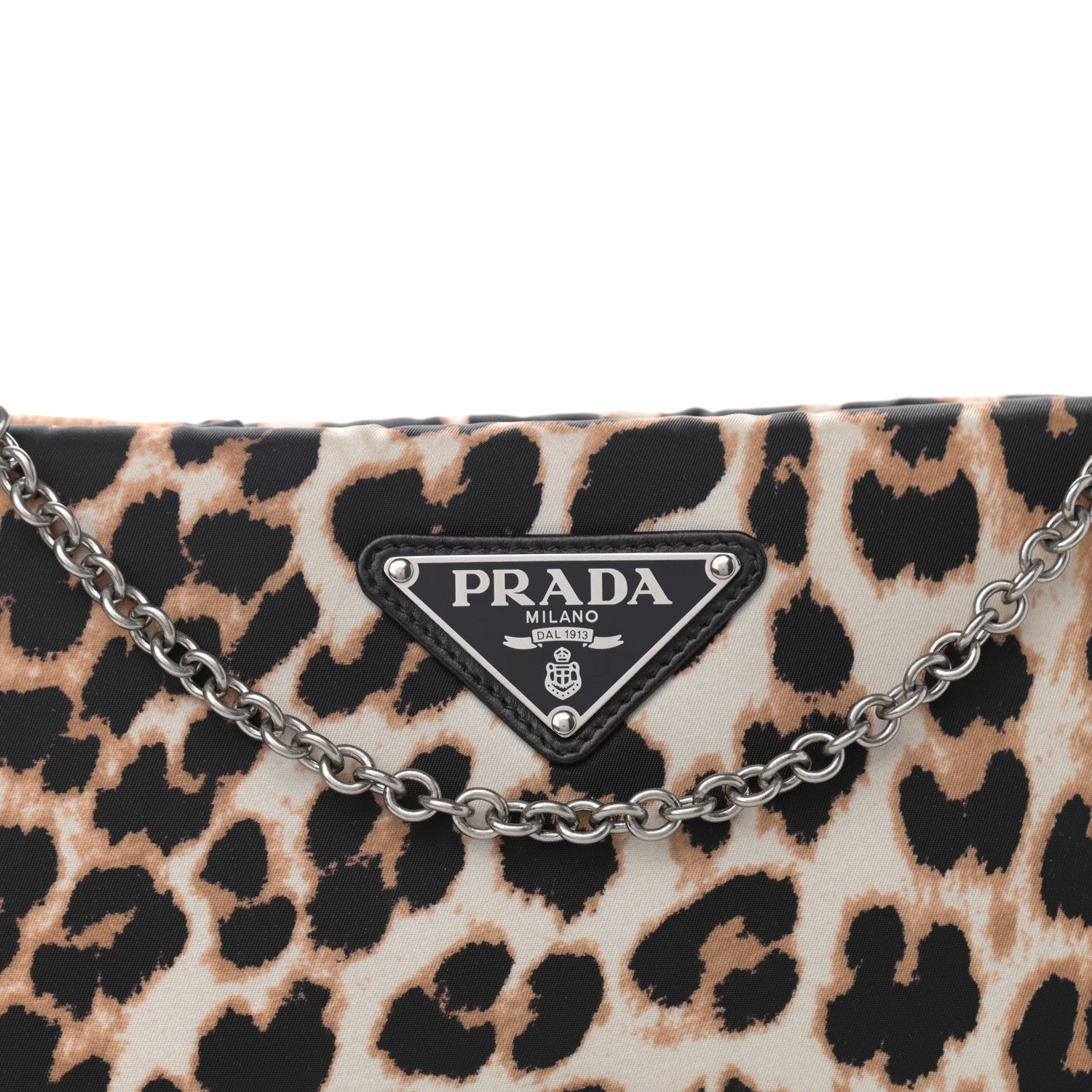 Prada Tessuto Soft Nylon Leopard Print Crossbody Avorio 8 of 10