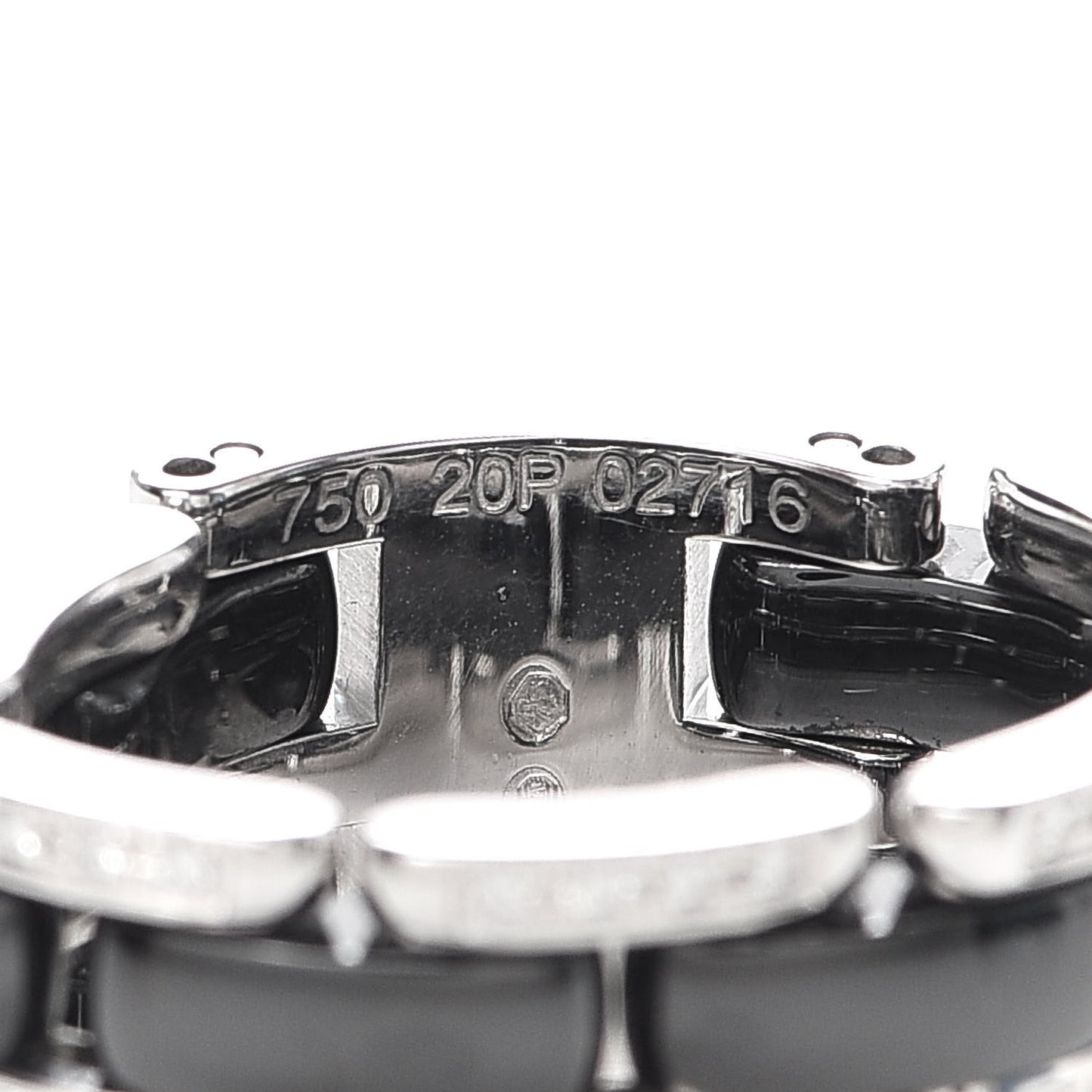18K White Gold Ceramic Diamond Large Ultra Ring Black 54 6.75