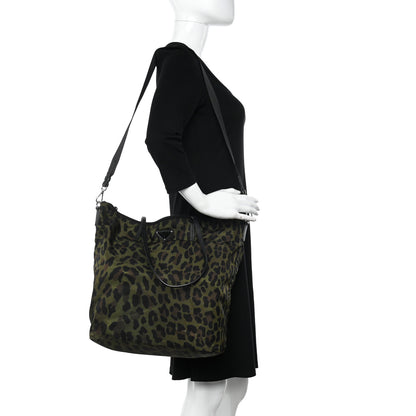 Prada Tessuto Nylon Stampato Saffiano Tote Militare 2 of 12