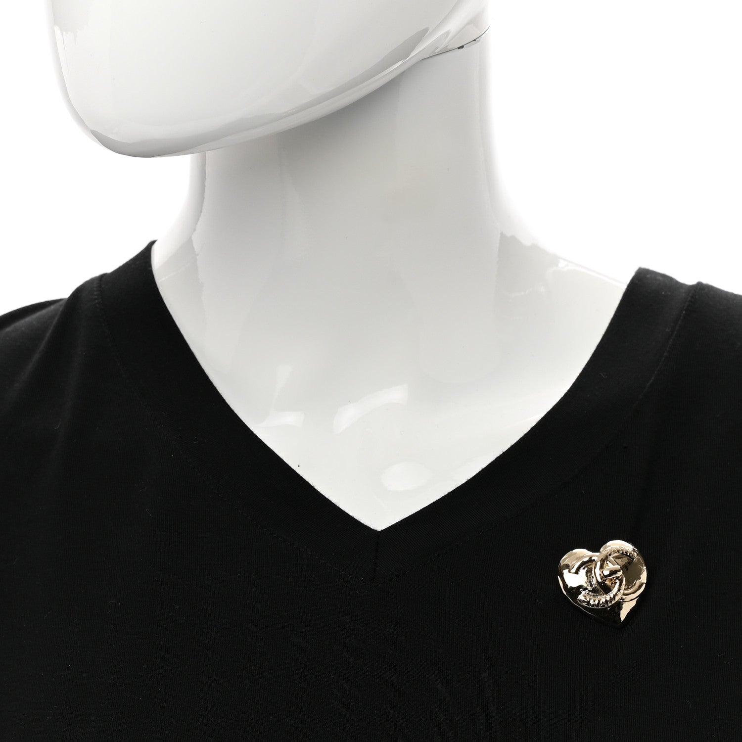 Chanel Metal CC Heart Turnlock Brooch Gold 2 of 4