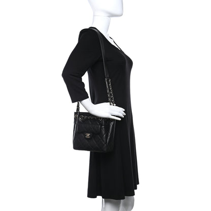 Chanel Caviar Quilted Flap Bucket Bag Black 2 of 9