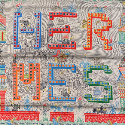 Hermes Silk Super Silk Quest Scarf 90 Argent Corail Multicolor 2 of 3