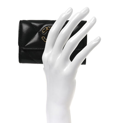 Chanel Lambskin Quilted Chanel 19 Flap Card Holder Black 2 of 9
