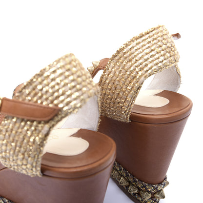 Christian Louboutin Calfskin Cordorella 110 Wedge Sandals 40 Version Cuoio 9 of 14