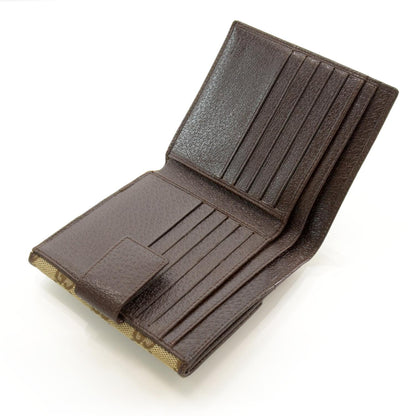 Gucci Monogram Metal Bar French Flap Wallet Beige Ebony Cocoa 5 of 9