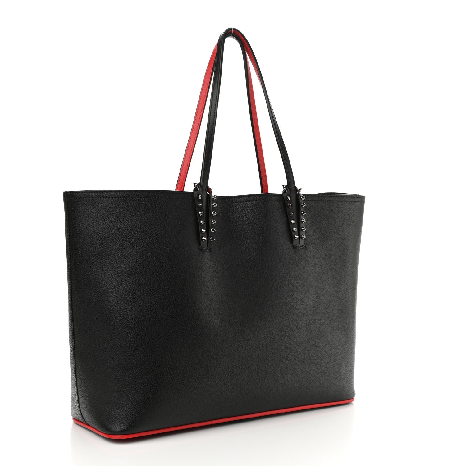 Christian Louboutin Calfskin Spikes East West Cabata Tote Black 4 of 12