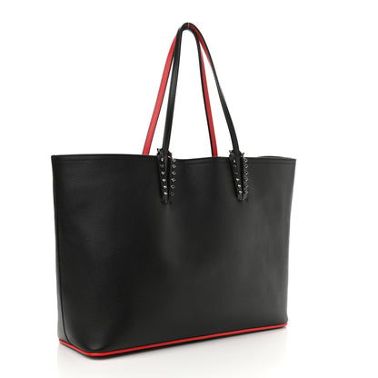 Christian Louboutin Calfskin Spikes East West Cabata Tote Black 4 of 12