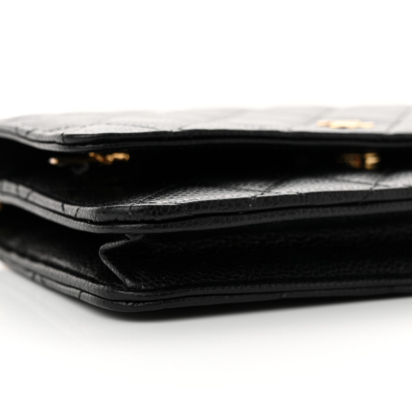 Caviar Quilted Wallet on Chain WOC Black
