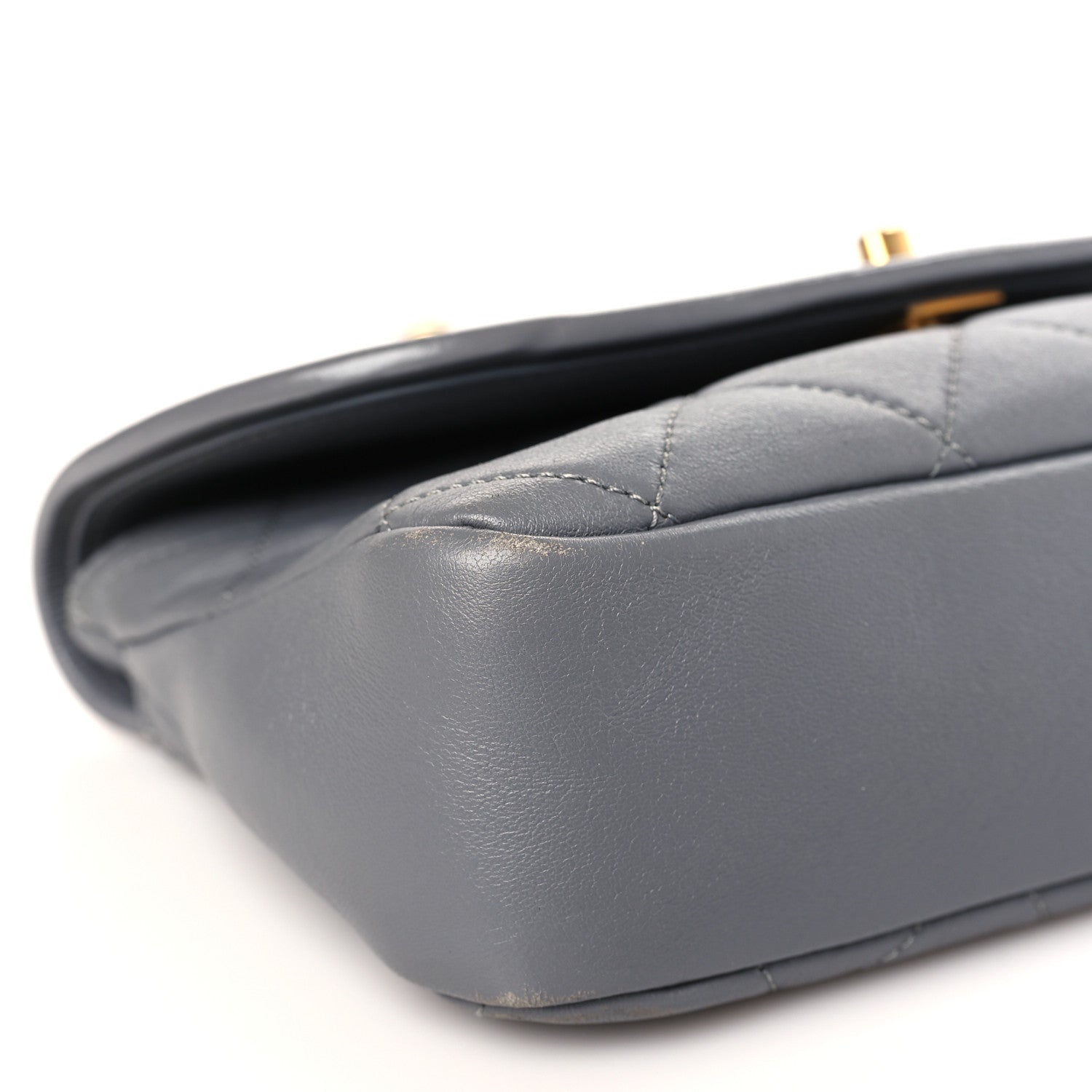 Chanel Lambskin Quilted Small La Parisienne Top Handle Flap Grey 7 of 9