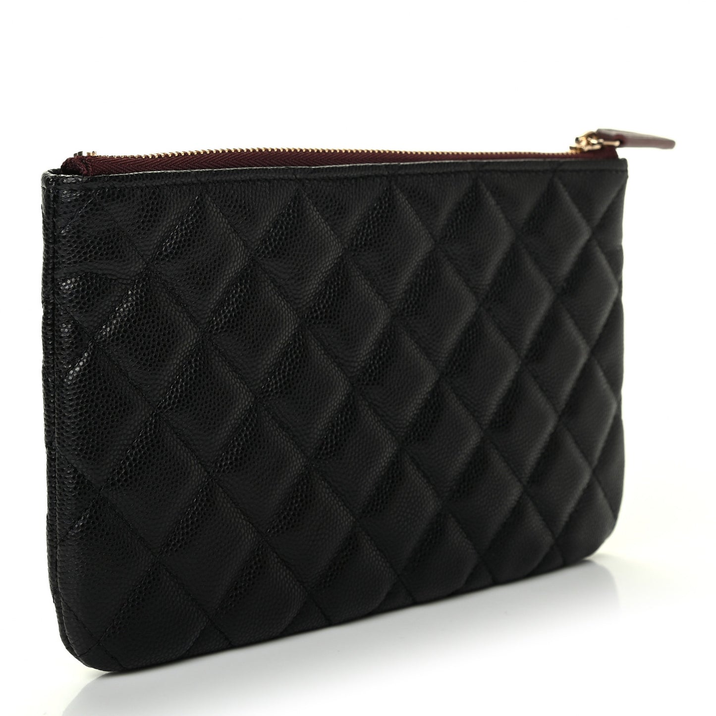 Caviar Quilted Cosmetic Case Black