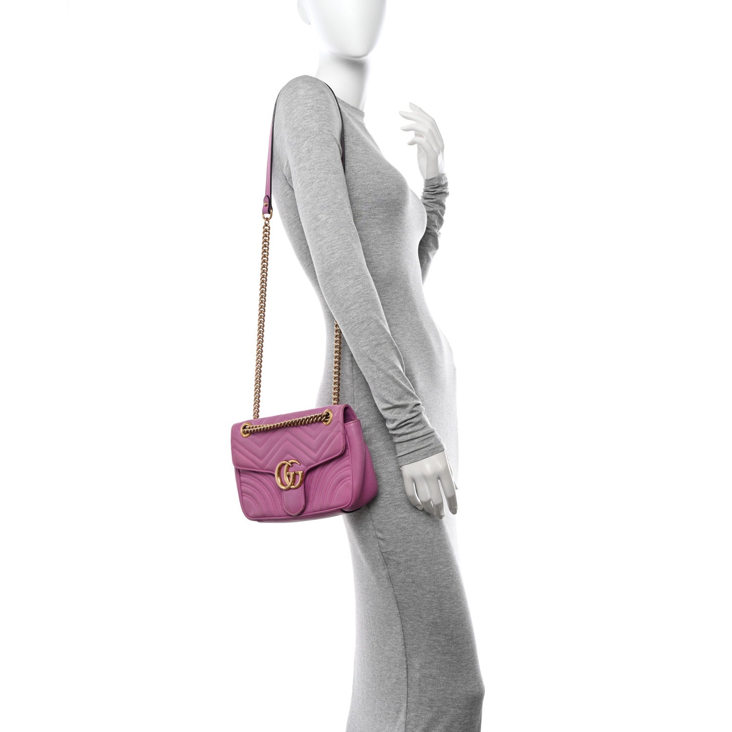 Gucci Calfskin Matelasse Small GG Marmont Shoulder Bag 3 of 13
