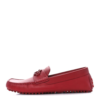 Gucci Clove Calfskin Monochrome Mens Interlocking G Driver Loafers 8 Red 1 of 9