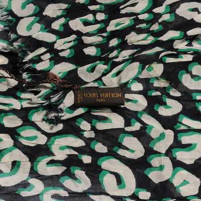 Louis Vuitton Cotton Leopard Pareo Blue Infini 6 of 7