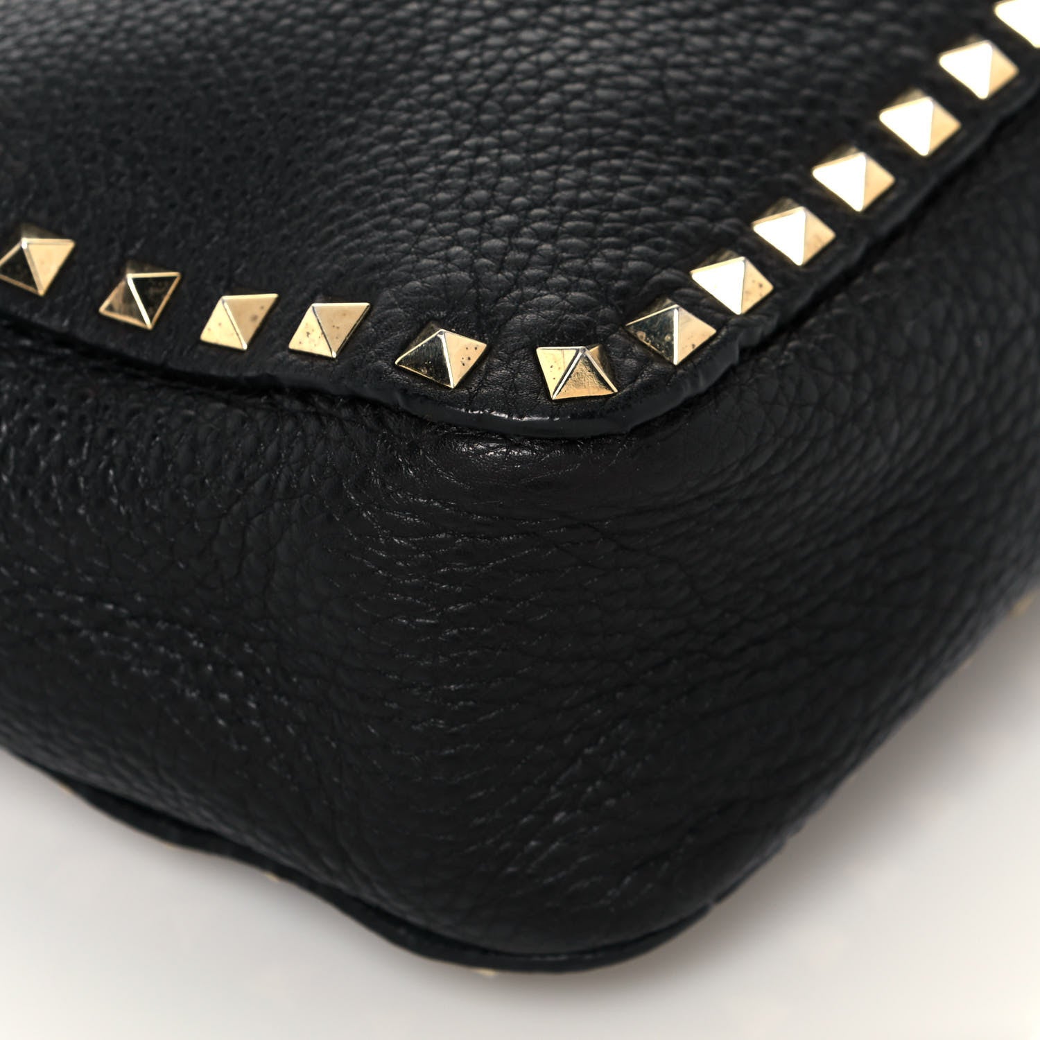 Valentino Garavani Pebbled Calfskin Large Rockstud Flip-Lock Messenger Bag Black 9 of 18