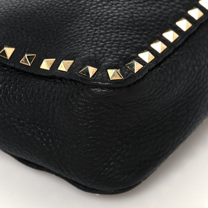Valentino Garavani Pebbled Calfskin Large Rockstud Flip-Lock Messenger Bag Black 9 of 18