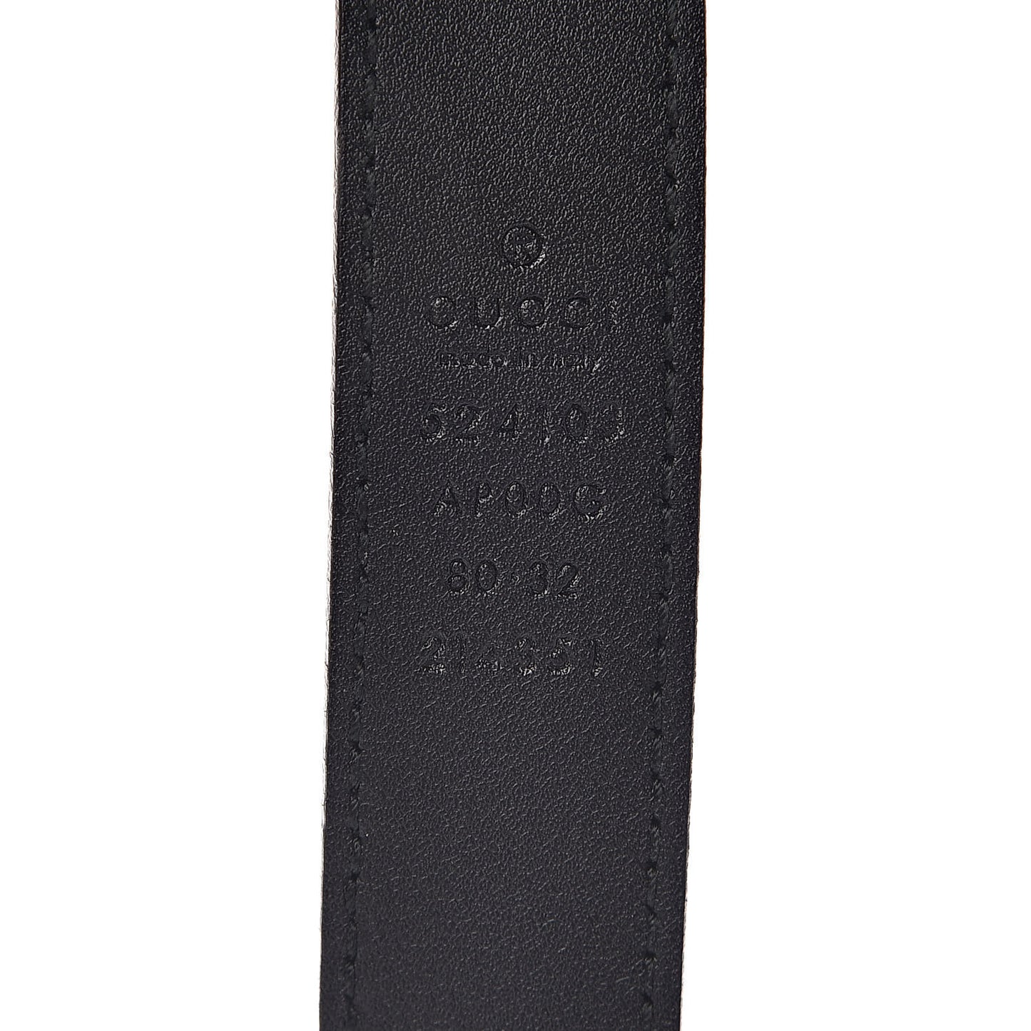Moon Calfskin Torchon Double G 25mm Belt 80 32 Black